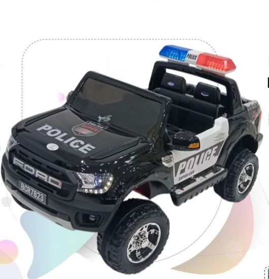 صورة جيب شرطة اطفال كهربائي بمحركين 12 فولت بعلامة FORD